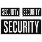 Security Embroidered Patch Set - 2 Pieces, Sizes 9x3 cm & 20x7 cm