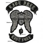 Live Free Ride Free Embroidery Patch Set 35x45 cm