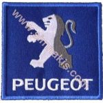 Peugeot Embroidered Patch Gray and Blue 7.5x7.5 cm