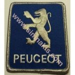 Peugeot Embroidered Patch Navy Blue and Gold 8x7 cm