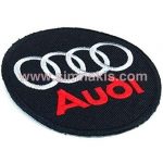 Audi Embroidered Patch Black and Red 8x8 cm