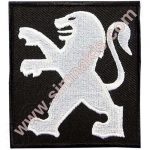 Peugeot Embroidered Patch Black and White 8x7 cm