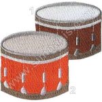 Drum Embroidered Patch 7x7 cm