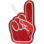 Finger Embroidered Patch 8x5 cm