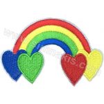 Rainbow Heart Embroidered Patch 10x7 cm