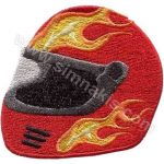 Motor Helmet Embroidered Patch 8x8.5 cm