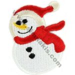 New Year's Christmas Snowman Embroidered Patch 6x5.5 cm
