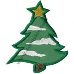 New Year Christmas Tree Embroidered Patch 7x7 cm