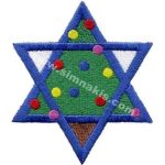 New Year Christmas Star Embroidered Patch 6x5.5 cm