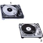 Turntable Embroidered Patch 11x7 cm