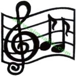 Music Notes Embroidered Patch 10x10 cm