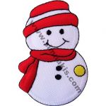 Christmas Snowman Embroidered Patch 6x4 cm