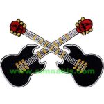 Musician Guitar Embroidered Patch 11x7.5 cm