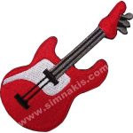 Musician Guitar Music Embroidered Patch 12x5 cm