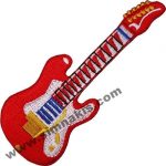 Musician Guitar Music Embroidered Patch 12x4.5 cm