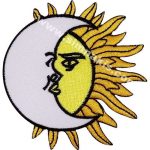 Moon and Sun Embroidered Patch 8x7.5 cm