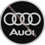Audi Embroidered Patch Black and White 8x8 cm