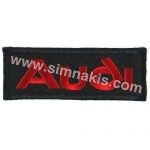 Audi Text Embroidered Patch Black 7x2.5 cm