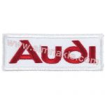 Audi Text Embroidered Patch White 7x2.5 cm