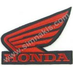 Honda Embroidered Patch Black & Red 9x11 cm