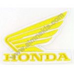 Honda Embroidered Patch Yellow 11x9 cm and 26.5x22.5 cm