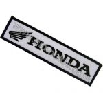 Honda Embroidered Patch Grey Fabric with Black Stitching 3x11 cm