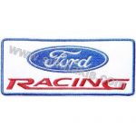 Ford Racing White Embroidered Patch 10x4 cm