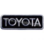 Toyota Text Embroidered Patch Emblem Black 8x3 cm