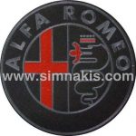 Alfa Romeo Embroidered Patch Emblem Black 9x9 cm