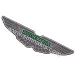 Aston Martin Embroidered Patch Emblem Grey 13x3 cm