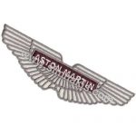 Aston Martin Embroidered Patch Emblem White 13x3 cm