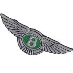 Bentley Embroidered Patch Emblem Grey 10x3.5 cm