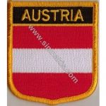 Austria Flag Embroidered Patch 8x6.5 cm