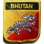 Bhutan Embroidered Flag 8x6.5 cm