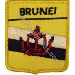 Brunei Embroidered Flag 8x6.5 cm