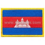 Cambodia Embroidered Flag 8x5 cm