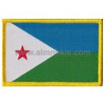 Djibouti Embroidered Flag 8x5 cm