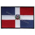 Dominican Republic Embroidered Flag 8x5 cm