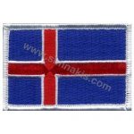 Iceland Embroidered Flag 8x5 cm