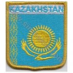 Kazakhstan Embroidered Flag 8x6,5 cm