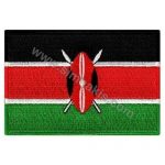Kenya Embroidered Flag 8x5 cm