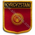 Kyrgyzstan Embroidered Flag 8x6.5 cm