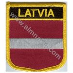 Latvia Embroidered Flag 8x6,5 cm