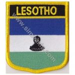 Lesotho Embroidered Flag 8x6.5 cm