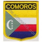 The Comoros Embroidered Flag 8x6,5 cm