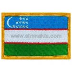 Uzbekistan Embroidered Flag 8x5