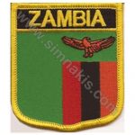 Zambia Embroidered Flag 8x6,5