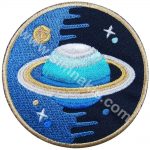 Saturn Planet Galaxy NASA Logo Embroidered Patch (9 x 9 cm)