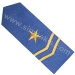 Embroidered Epaulettes Blue with Gold Glitter Thread 1 Star 2 Ranks 1 Pair