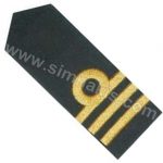 Naval Embroidered Epaulettes Black with Gold Glitter Thread 1-2-3-4 Ranks 1 Pair